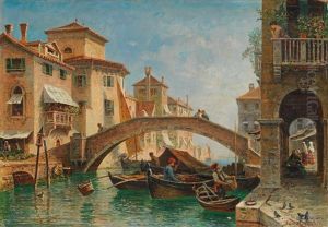 Venetian Scene by Friedrich Ernst Morgenstern