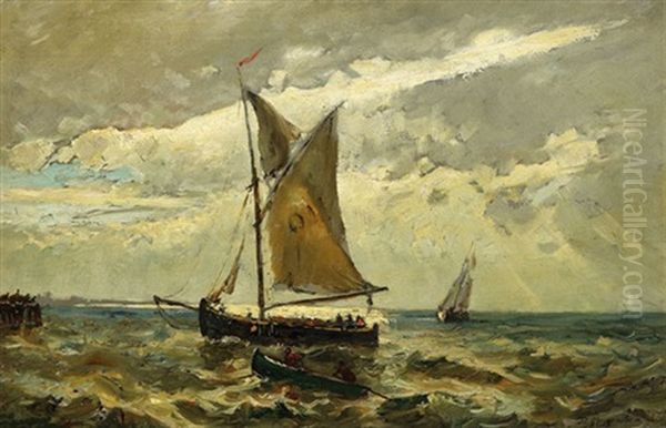 Ostender Fischerboot Vor Den Estagaden (?) Im Sturm - view 1
