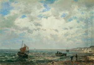 Fischerboote Vor Der Kuste by Friedrich Ernst Morgenstern