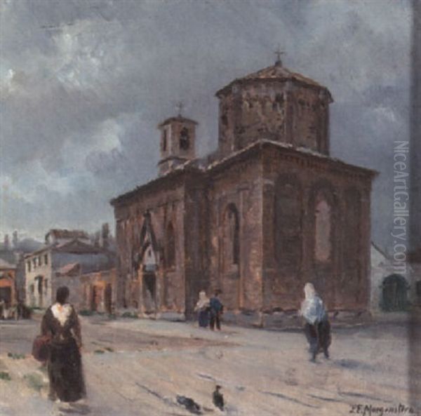 Romanische Kapelle, Chioggia In Der Lagune by Friedrich Ernst Morgenstern