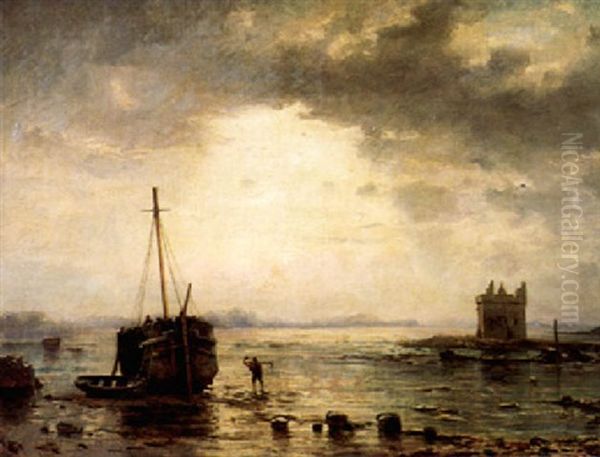Marine Mit Fischerboot Am Abend - view 1