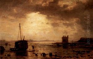 Marine Mit Fischerboot Am Abend
