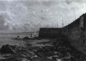 Ebbe Bei Der Insel Jersey by Friedrich Ernst Morgenstern