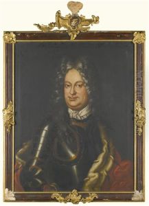 Portrait Of Ludwig Friedrich, Furst Zu Schwarzburg-rudolstadt (1667-1718), Half-length, Wearing Armour And An Ermine-trimmed Red Cloak