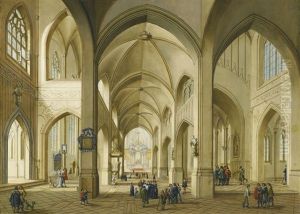 Interior Of A Gothic Church by Johann Friedrich Morgenstern