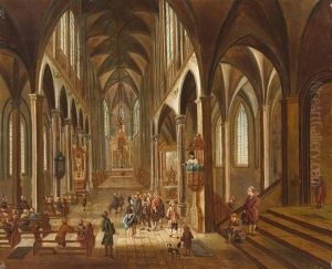 Kircheninterieur Mit Figurenstaffage