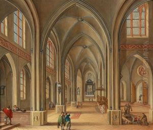 A Church Interior by Johann Ludwig Ernst Morgenstern