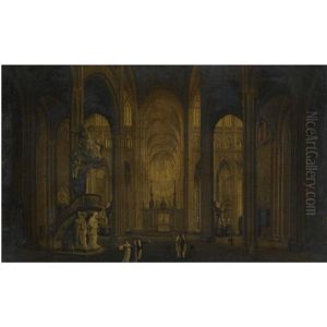 Views Of The Interior Of Amiens Cathedral (pair) by Johann Ludwig Ernst Morgenstern