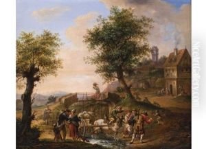 Wandermusikanten Auf Dem Weg Ins Dorfwirtshaus