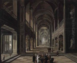 Scene De Bapteme Dans La Nef D'une Eglise by Johann Ludwig Ernst Morgenstern