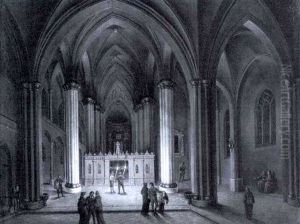 Blick Auf Den Lettner Einer Gotischen Kirche by Johann Ludwig Ernst Morgenstern