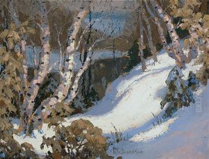 Birches Winter by Otto Bierhals