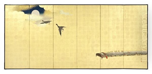 A Six-panel Folding Screen - view 1