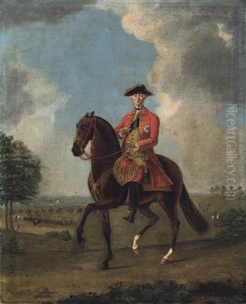 An Equestrian Portrait Of King George Iii (1738-1820), Reviewing The Troops - view 1