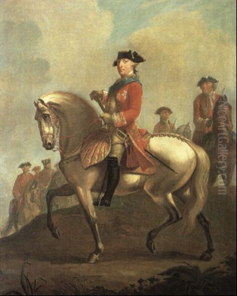 Equestrian Portrait Of George Iii With The Duke Of Cumberland And Troops - view 1