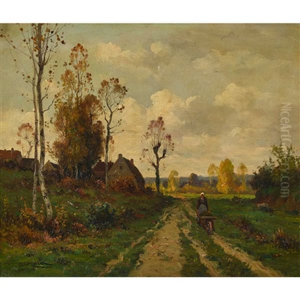 Franzosische Dorflandschaft Mit Bauerin - view 1