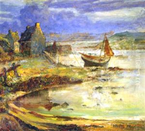 Barque Au Sec Au Clair De Lune by Vitalis Morin