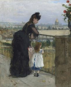 Femme Et Enfant Au Balcon by Berthe Morisot