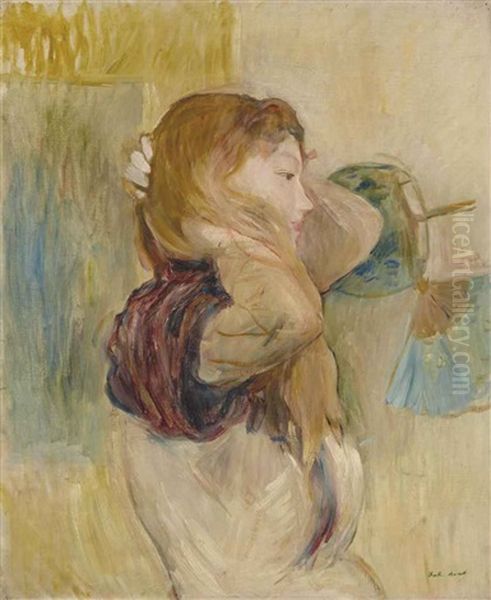 Jeune Femme Relevant Ses Cheveux - view 1