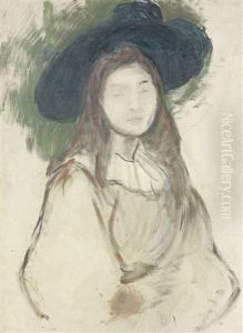 Julie Manet Au Chapeau Liberty by Berthe Morisot