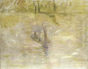 Cygnes Dans La Brume by Berthe Morisot