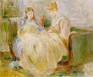La Broderie by Berthe Morisot