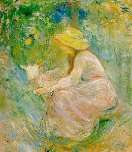 Fillette A La Chevre by Berthe Morisot