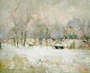 Effet De Neige, Paris, Avenue Du Bois (avenue Foch) by Berthe Morisot