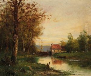 Paysage A La Riviere by Edma Morisot