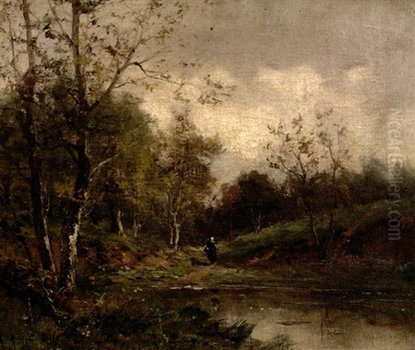 Paysanne Au Bord D'un Etang - view 1