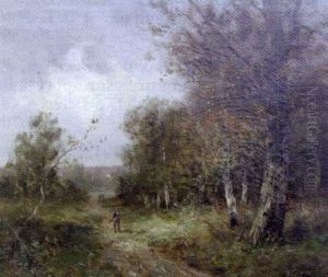 Chasseurs Dans Le Sous-bois by Edma Morisot