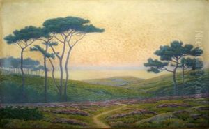 Les Pins Sur La Lande En Bord De Mer, Couchant by Andre Morisset