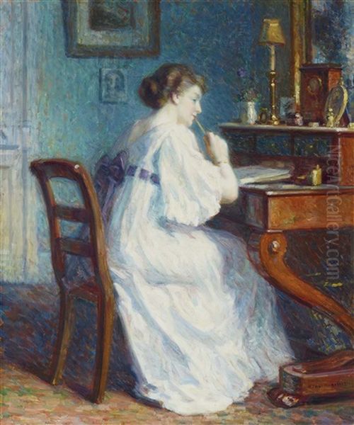 Lady At The Desk - view 1