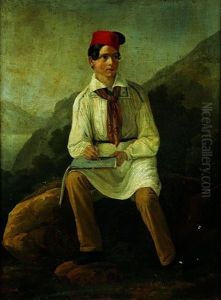 Portrait D'un Jeune Grec Dessinant