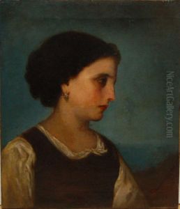 "portrat Einer Jungen Frau Im Profil" by Gottlieb Biermann