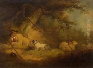 Shepherd Resting With His Dog by George Morland