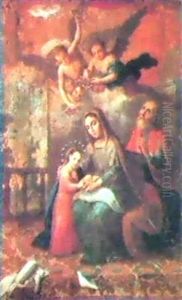 Santa Ana Instruyendo A La Virgen by Juan Patricio Morlete Ruiz