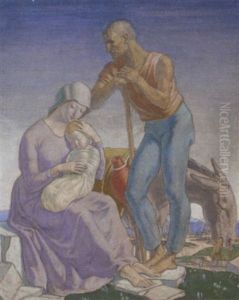 The Holy Family Resting On The Way To Egypt by Harry Morley