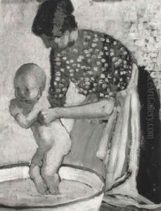 Beryl In Her Bath by Harry Morley