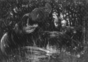 Roosters by Henry Morley