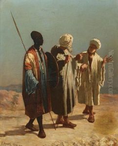 Three Orientalist Figures by Gaetano Mormile