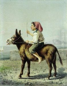En Lille Italienerdreng Pa Et Aesel by Gaetano Mormile