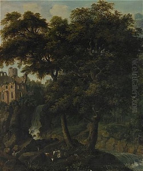 Romantiskt Landskap Med Kor - view 1