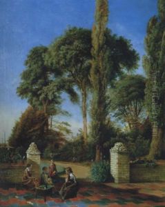 Enfants Jouant Dans Un Parc by Axel Otto Morner