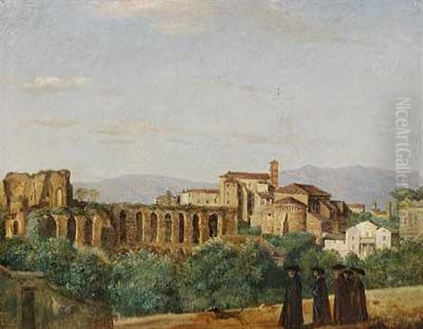Parti Fra Palatin Med Udsigt Mod Circus Maximus. I Forgrunden Paladsruinerne Pa Palatin, I Baggrunden Bl.a. Kirken San Giovanni E Paulo - view 1