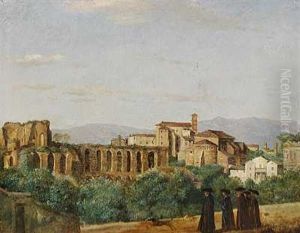 Parti Fra Palatin Med Udsigt Mod Circus Maximus. I Forgrunden Paladsruinerne Pa Palatin, I Baggrunden Bl.a. Kirken San Giovanni E Paulo