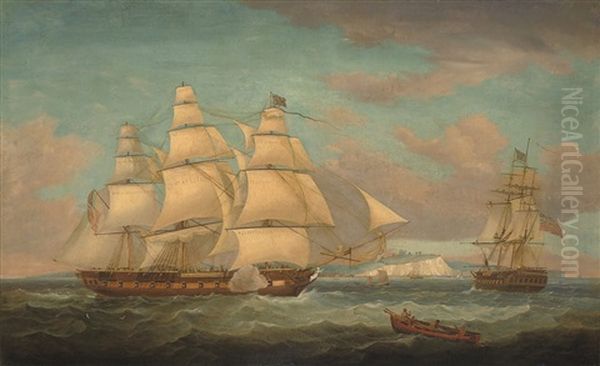 An East Indiaman In Two-positions Off Dover Calling For A Pilot - view 1