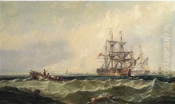 Panorama Of The Fleet Anchorage At Spithead - view 1