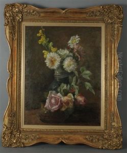 Stillleben Mit Blumen Und Gefasen by Johanna von Moro