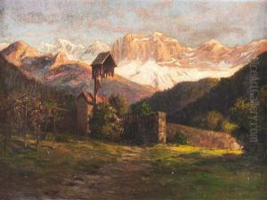 Landschaft Bei Tiers, Im Hintergrund Der Rosengarten, Sudtirol